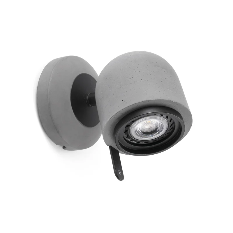Faro Stone-1 - 1-lichts verstelbare wandspot voor binnen, grijs, GU10