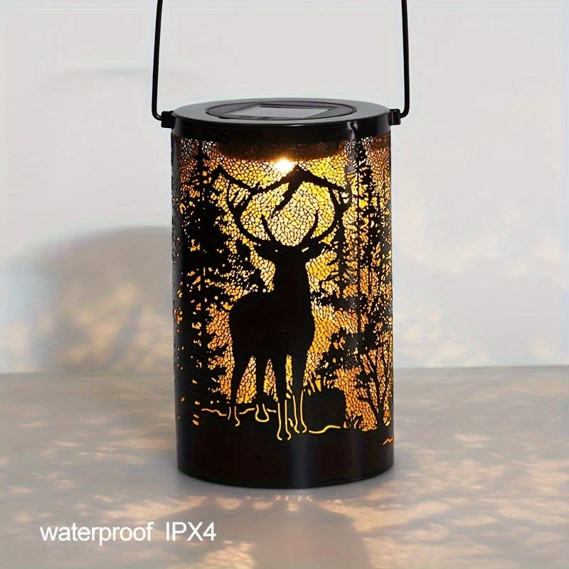 LumiGlow Lantern - Zonne-energie IJzeren Lantaarn met Natuurdesign