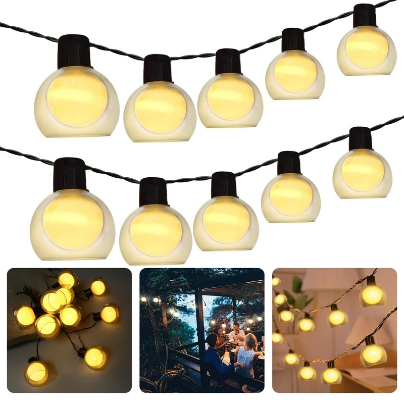 Cheqo® Lampionnenslinger - 10 Lampionnen - LED Lampen - Met Timer - Batterij Aangedreven - 2.70 Meter Lang - Sfeerverlichting - Kerstverlichting - Tuinverlichting - Lange Levensduur - Lichtsnoer - Feestverlichting