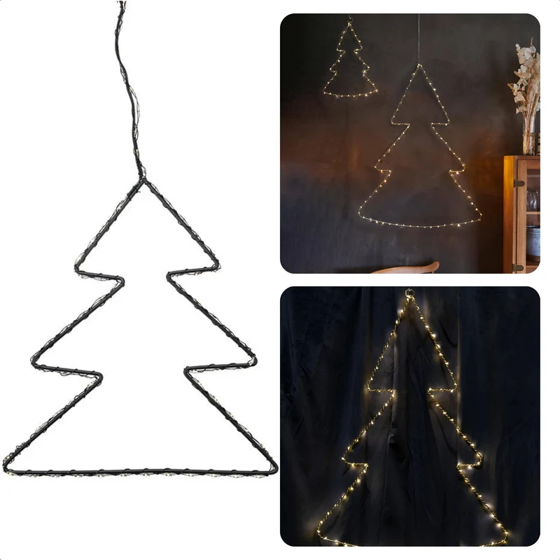 Cheqo® Kerstverlichting met Timer - Kleine Kerstboom - 20 cm - 65 LED's - Warm Wit - Op Batterijen - Binnenshuis Gebruik.- Kerstverlichting - Kerst Figuur - Kerstlampjes - Kerstversiering - Energiezuinig