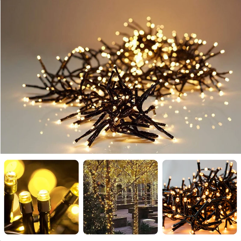 Cheqo® Kerstverlichting - Kerstboomverlichting - Kerstlampjes - 700 LED - 14M - Voor Binnen en Buiten - Timer - 8 Lichtfuncties - Extra Warm Wit & Warm Wit - Clusterverlichting - Sfeerverlichting - Feestverlichting