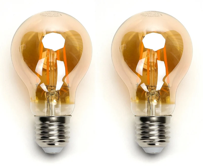 Gloeilamp E27 2 stuks | 6W=45W warmwit | 2200K - amber glas