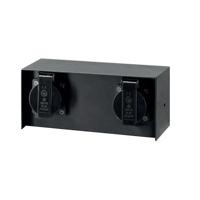 Opbouw dubbel stopcontact - Waterproof - RVS - Zwart