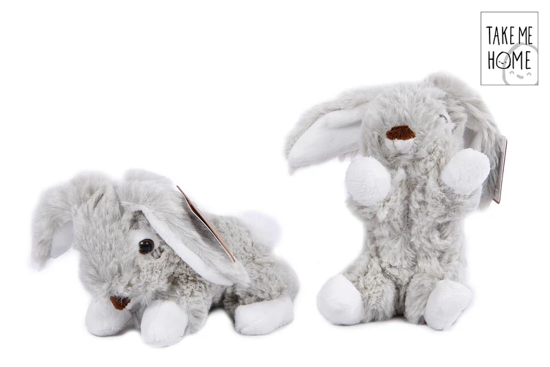 Take Me Home konijn pluche liggend/zittend 2 assortie 14/12cm