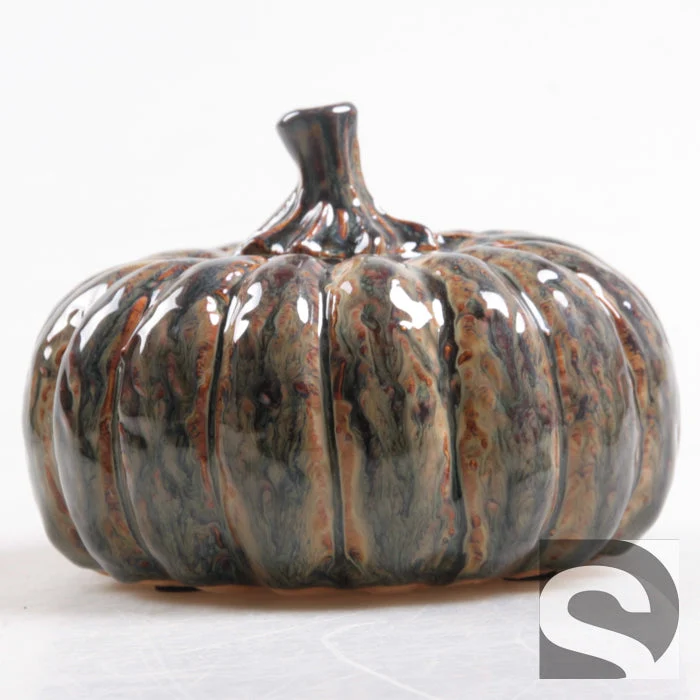 Pompoen aardewerk Donkergroen 14.5x14.5x10.5 cm