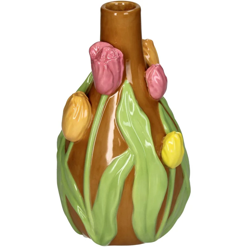 Vase Tulip Dolomite Multi 13.3x12.7x21.6cm