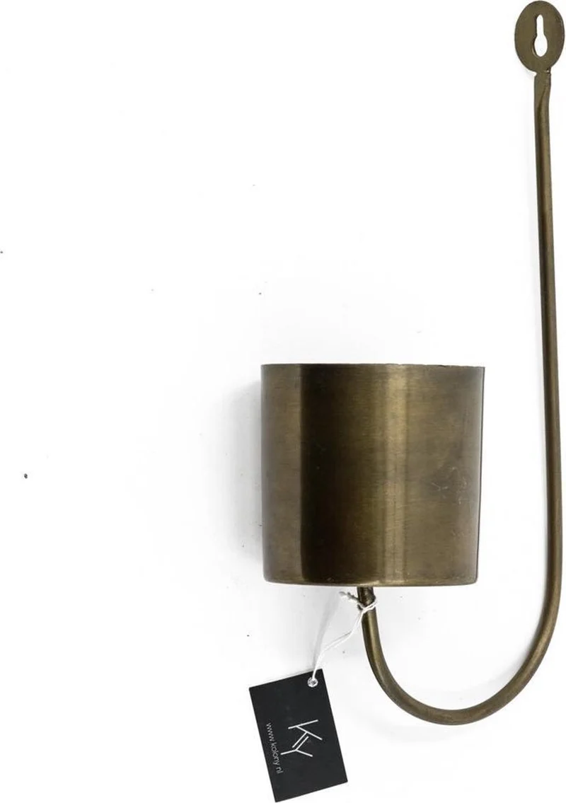 Wandkandelaar metaal 27,5x8x13,5cm vintage goud