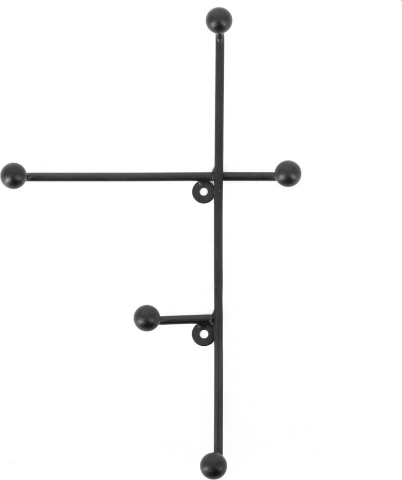 Kleerhanger metaal 5,5x27x18cm zwart