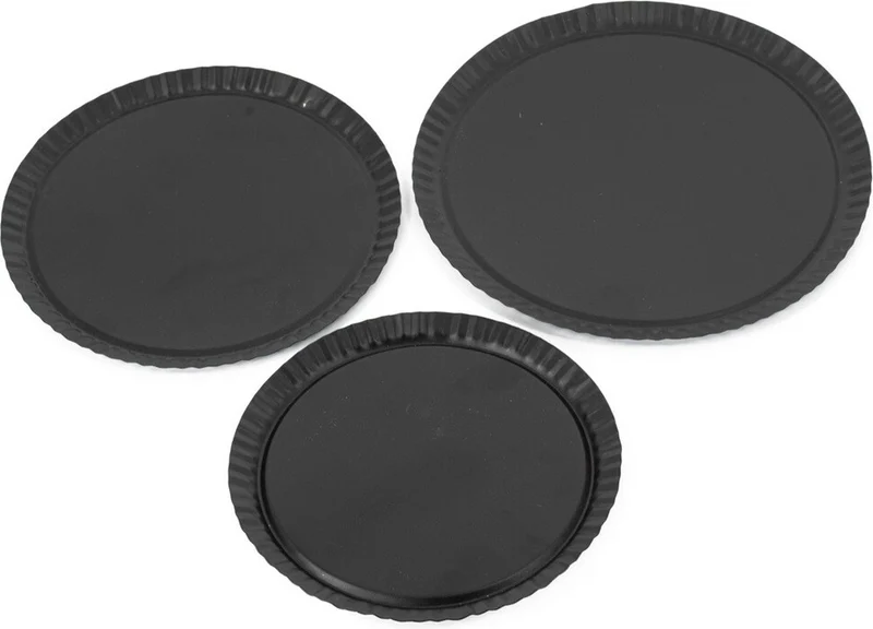 Tray set - 3-pcs - Ø 20/18/17cm - black