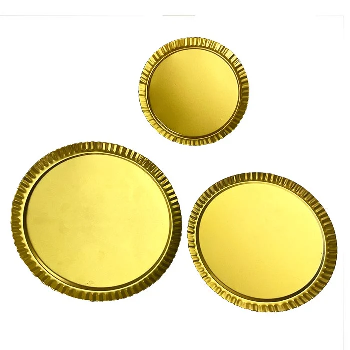 Tray set - 3-pcs - Ø 20/18/17cm - gold