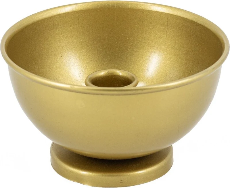 Kandelaar in kom metaal D13 H7cm goud