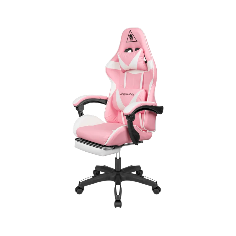 Gamestoel - bureaustoel - GX-150 - White Pink + massage functie