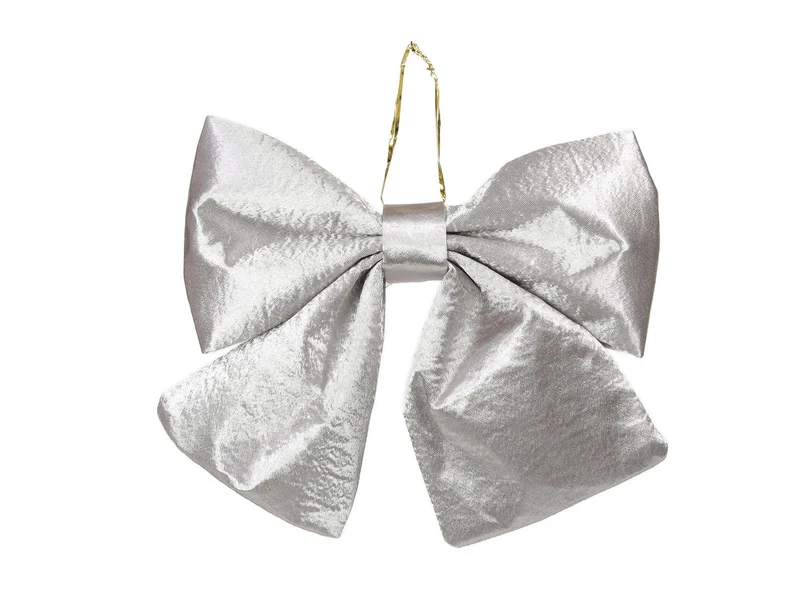 pc. 1 fabric bow silver 22x19 cm