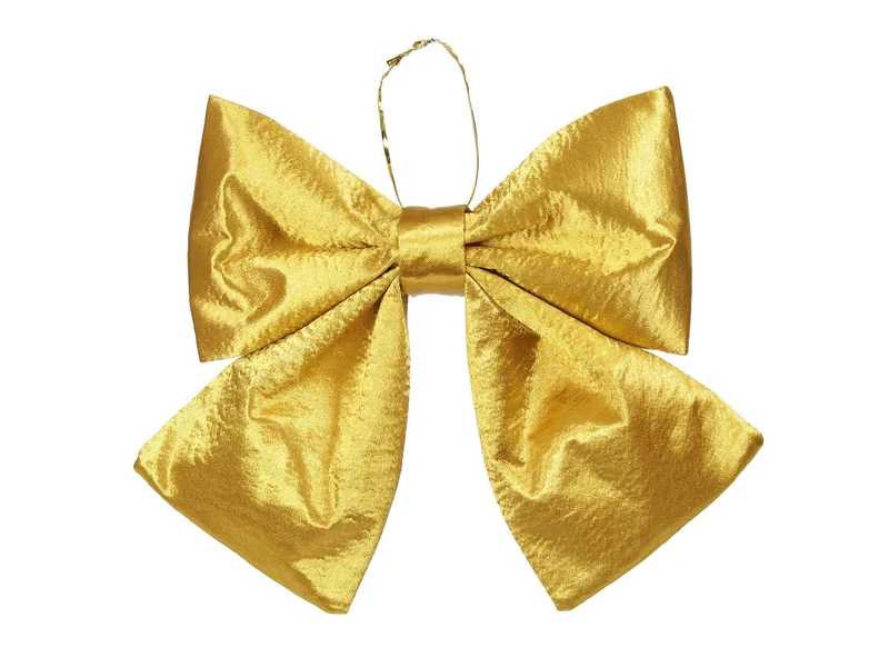 pc. 1 fabric bow l. Gold 22x19 cm