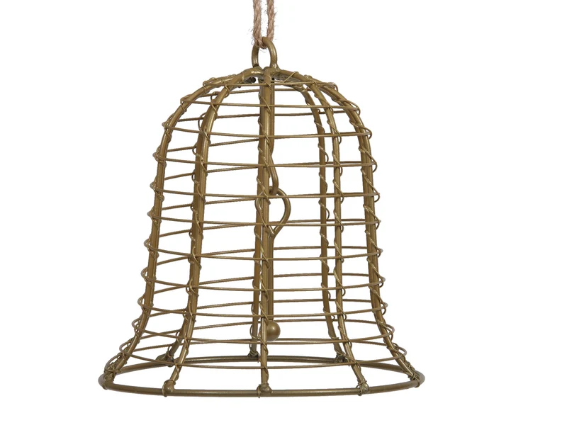 pc. 1 metal bell/hanging gold 15x16 cm