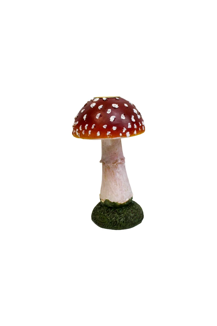 PADDENSTOEL BOL KANDELAAR 8.5X8.5X15 CM - POLYESTER