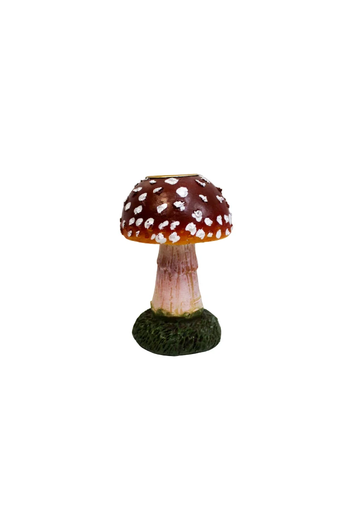 PADDENSTOEL BOL KANDELAAR 6.5X6.5X10 CM - POLYESTER