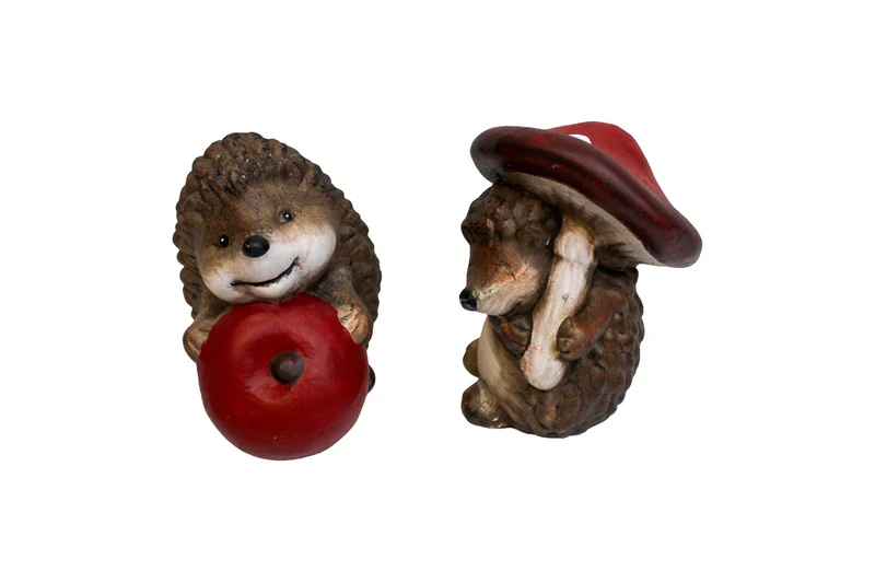 EGEL FRITS M/APPEL-PADDENSTOEL 2 ASSORTIE 8X8X9 CM - AARDEWERK
