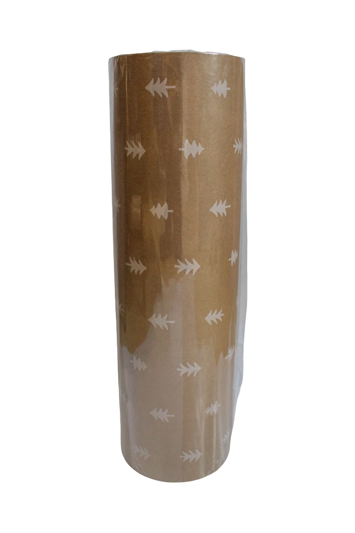 Rol pakpapier Kerstboom wit bruinkraft FSCmix 60cm 12kg 40gr