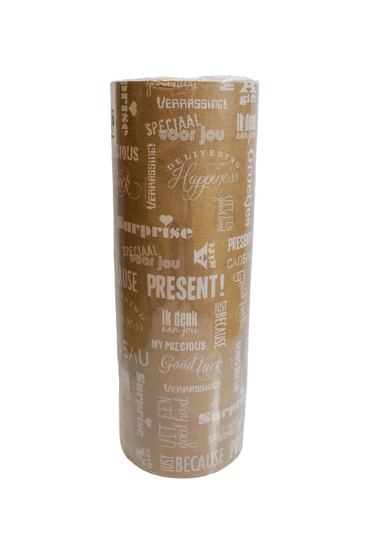 Rol pakpapier Gift Words FSCmix 50cm 10kg