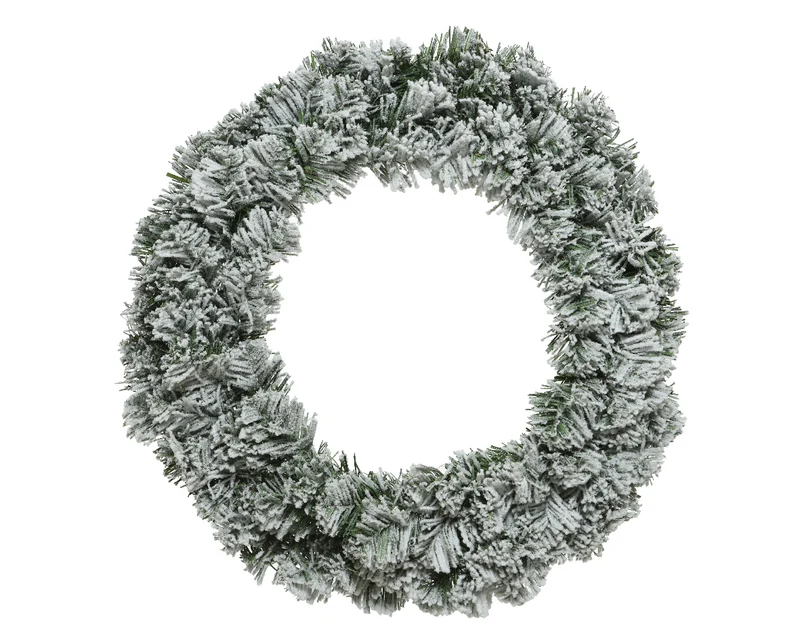 Imperial krans snowy binnen dia50cm H.13cm groen/wit
