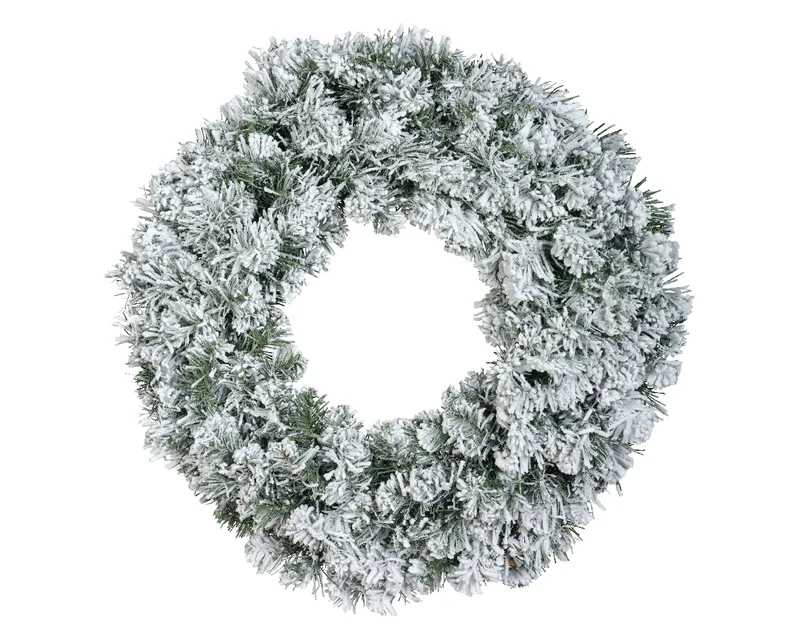 Imperial krans snowy binnen dia60cm H.10cm groen/wit