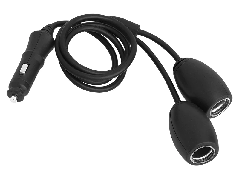 Splitter Duo Sigarettenplug 12-24 Volt - Zwart - Premium CS-26