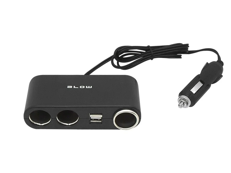 Splitter Sigarettenplug 12-24 Volt met 2x USB en Sigarettenplug - CS-33