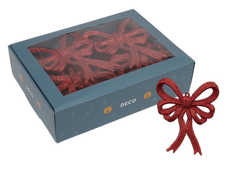 w/b 12 sparkling bows red 13x11 cm