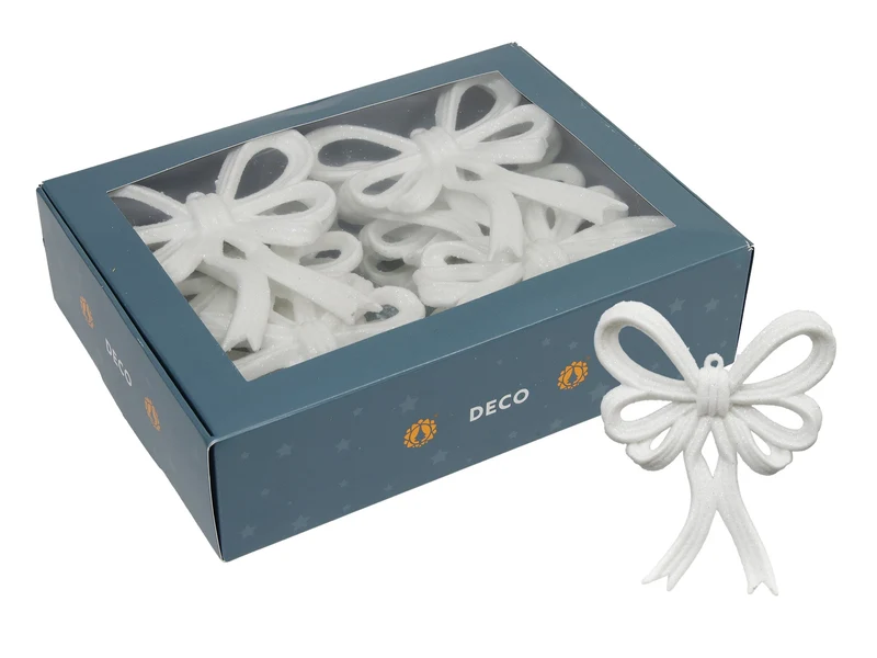 w/b 12 sparkling bows white 13x11 cm