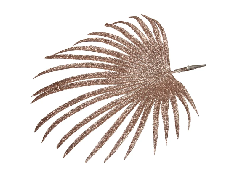 PET 6 sparkling leaves/clip champagne 27x25 cm