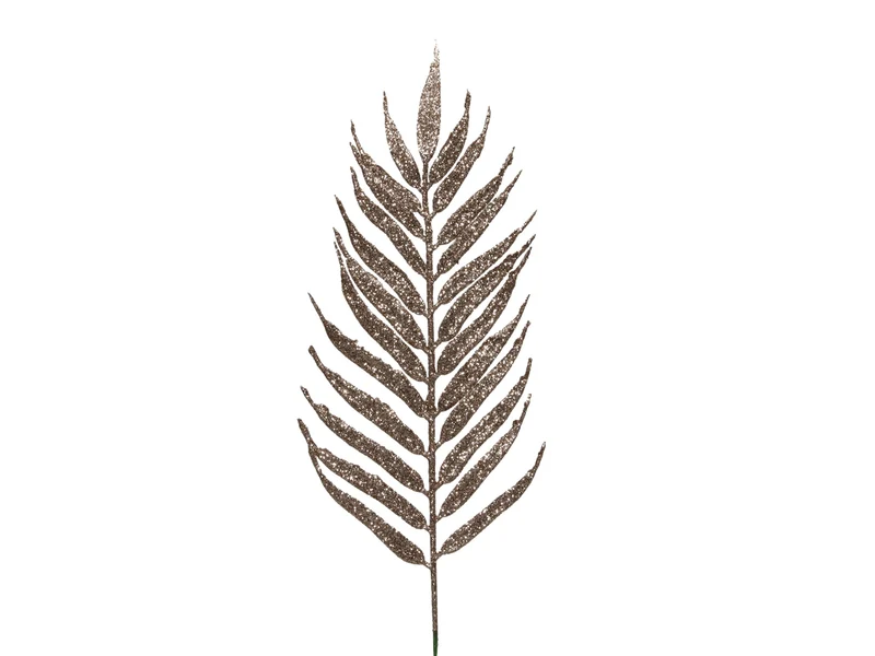 pb. 6 sparkling palm leaves/wire champagne 29 cm