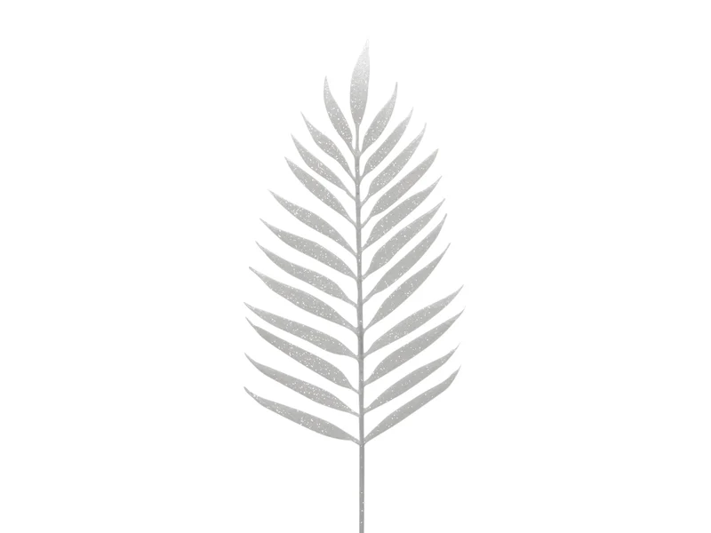 pb. 6 sparkling palm leaves/wire white 29 cm