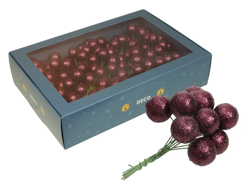 w/b. 18x10 sparkling balls/wire dark orchid 20mm