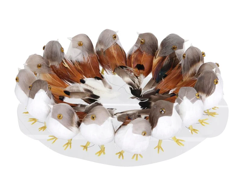 tube 16 birds/wire light brown 9 cm