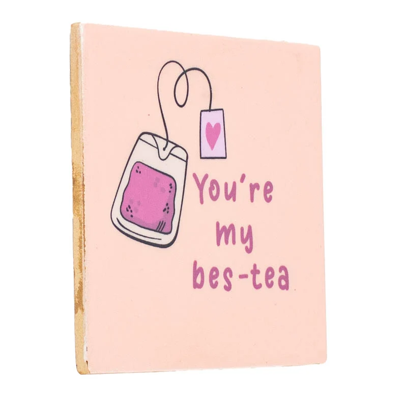 Tegeltje bes-tea 10,5x10,5x0,5cm keramiek