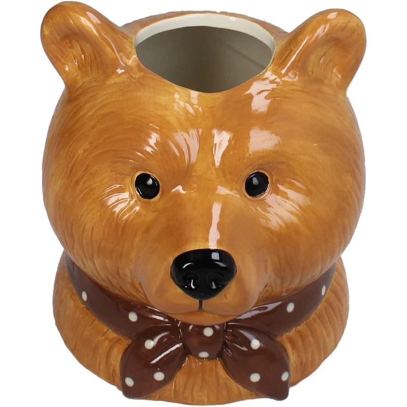 Planter Bear Dolomite Brown 16x14x15.8cm