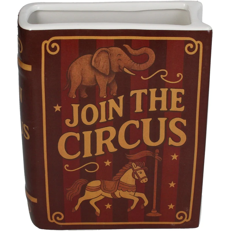 Vase Book Join The Circus Dolomite Brown 15x5.5x18cm