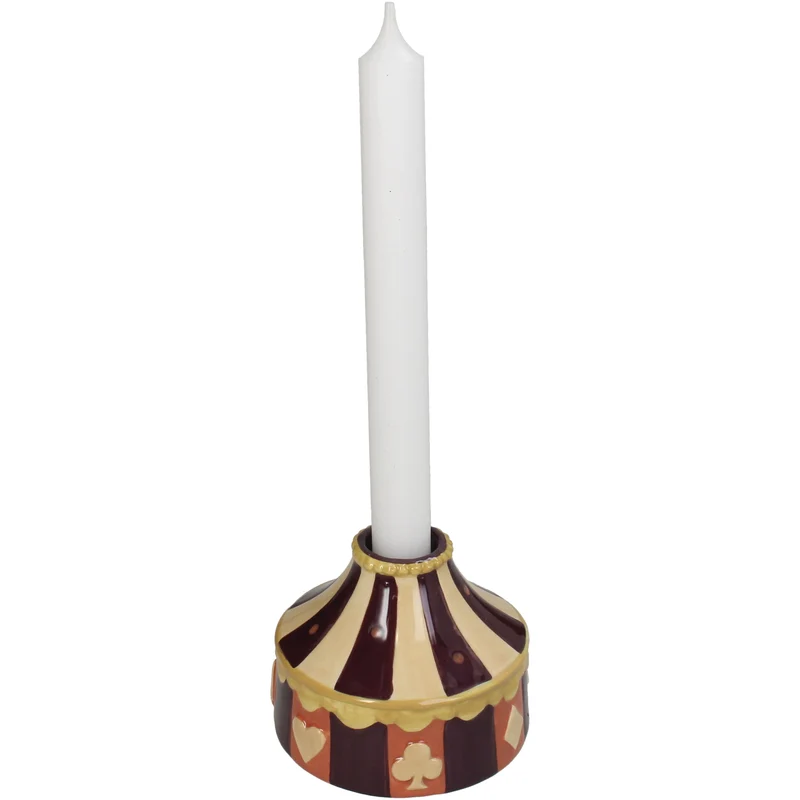 Candle Stick Circus Stoneware Multi 9.6x9.6x7.8cm