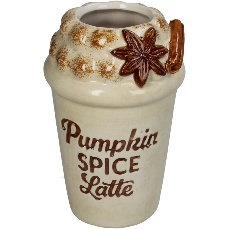 Vase Pumpkin Spice Latte Dolomite Ivory 9x9x13.5cm