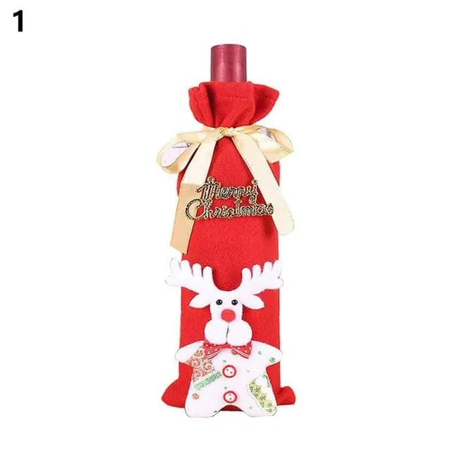 Wijnfles Kerst Decoratie (3 stuks - 40% korting)