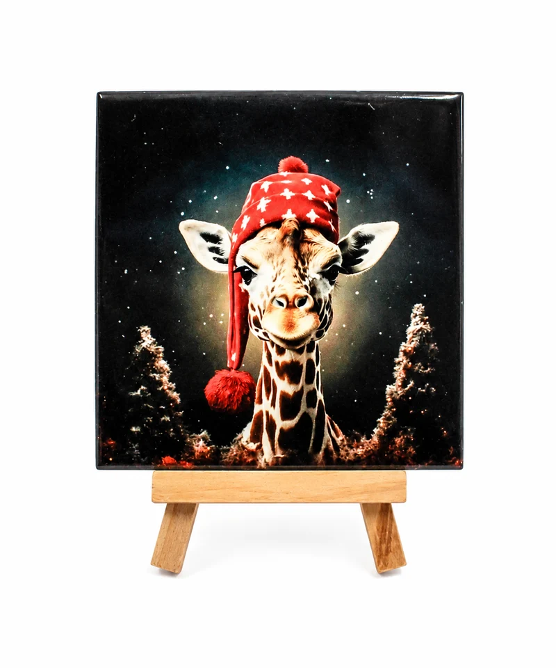 Tegeltje Giraffe - 10,5x10,5x0,5cm - keramiek