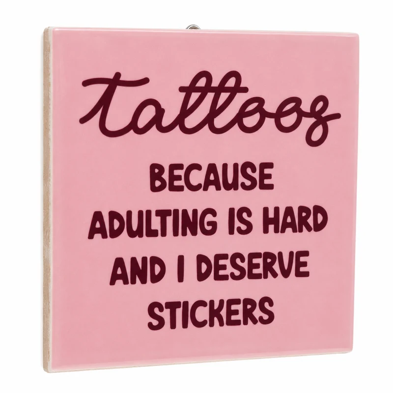 Tegeltje tattoos - 10,5x10,5x0,5cm - keramiek