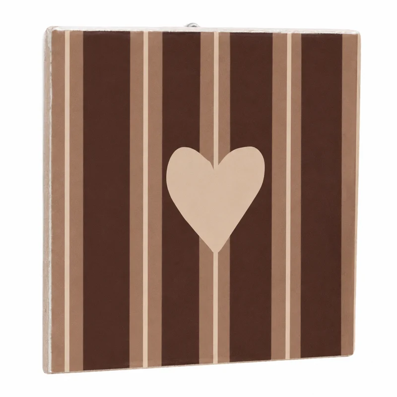 Tegeltje hartje beige 10,5x10,5x0,5cm