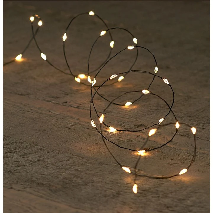 B.O.T. LED WIRE 6/18H TIMER ZWART DRAAD 20L/1M LED WARM WIT 2xAA