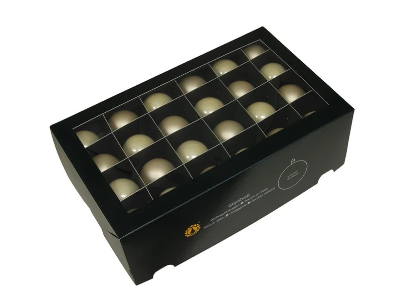w/b. 48 glassballs/cap champagne combi 40 mm