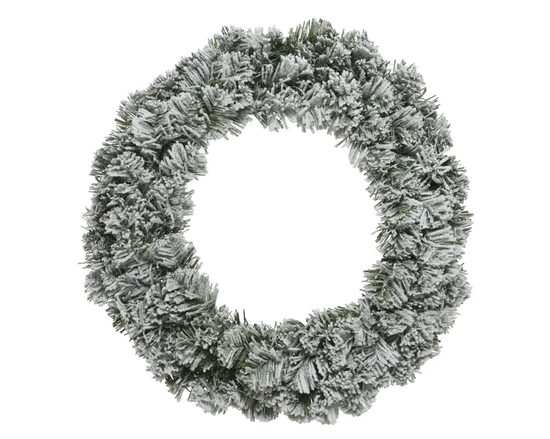 Imperial krans snowy binnen dia120cm H.25cm groen/wit