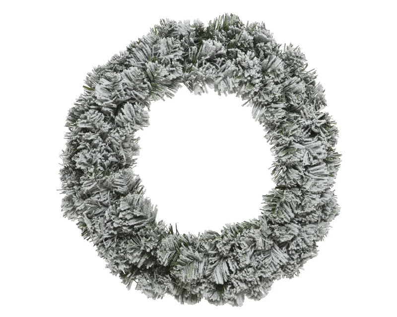 Imperial krans snowy binnen dia90cm H.22cm groen/wit