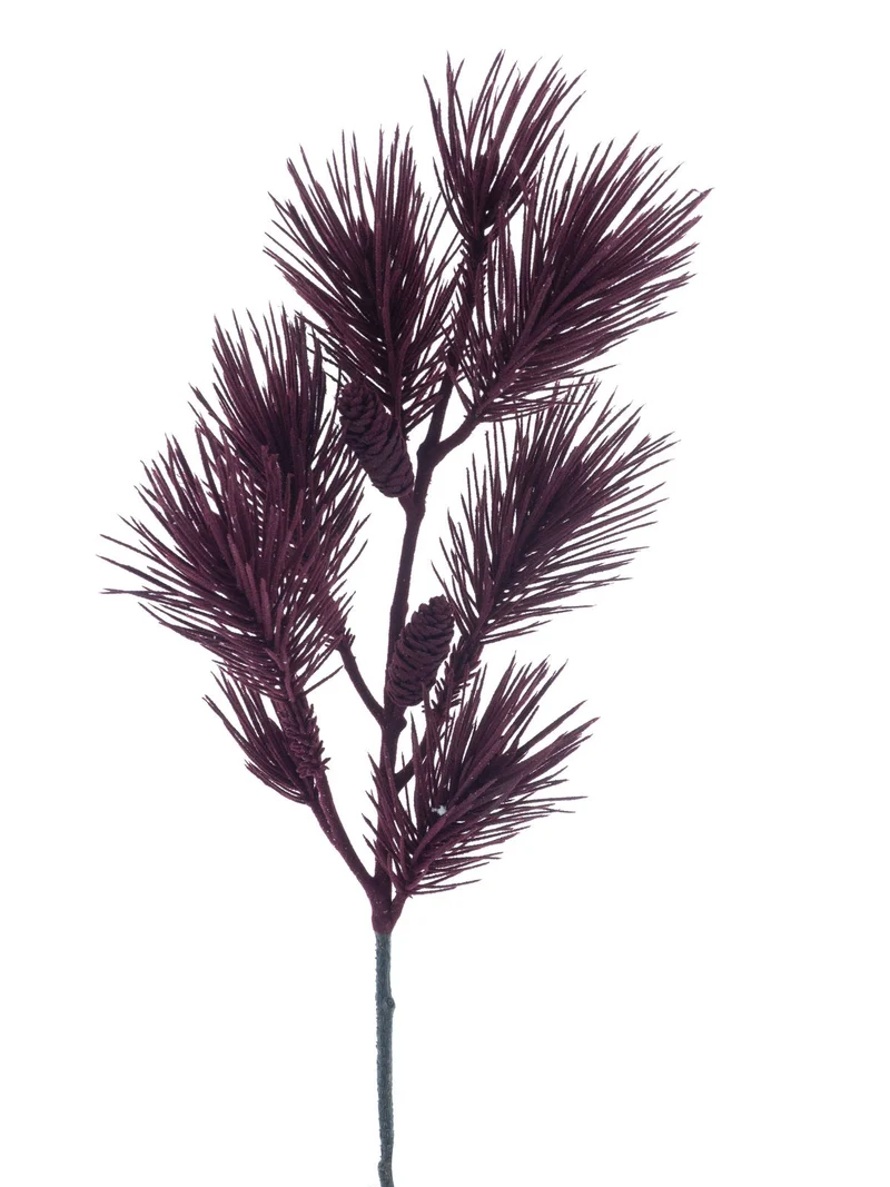 Needle pine spray Heavy burgundy 98cm