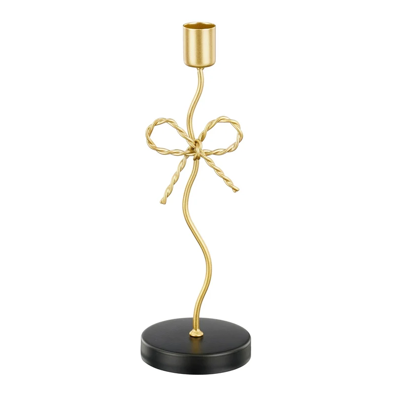 Kandelaar strik goud - l8xb7xh25cm
